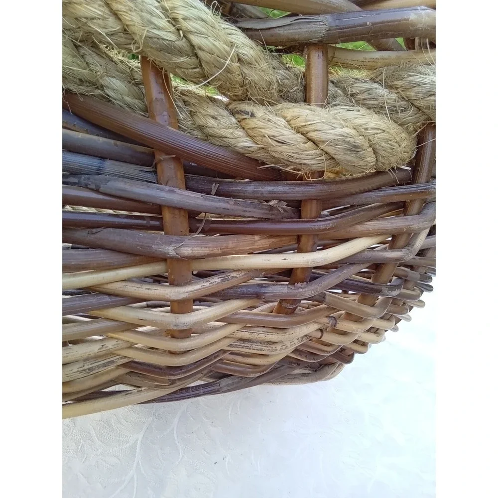 Woven Basket with Rope Handles